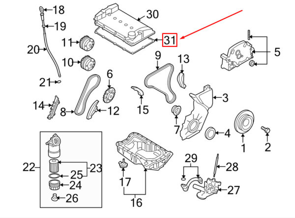 PORSCHE CAYENNE 9PA Valve Cover Gasket 95510448300 NEW GENUINE