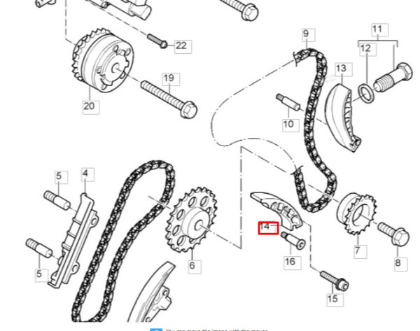 PORSCHE CAYENNE 9PA Engine Chain Tensioner 95510551300 NEW GENUINE - Image 2