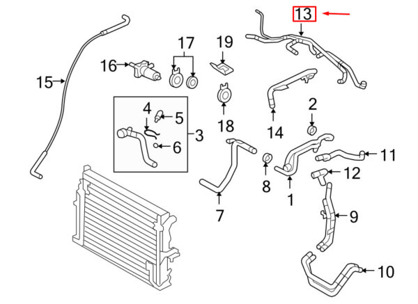 Porsche Cayenne 9pa Engine Coolant Hose 95510606110 NEW REAL - Image 2