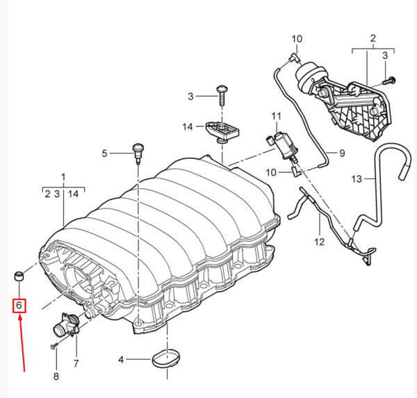 Porsche Panamera 970 Intake Air Distributor Ball Base 95511023600 NEW Original