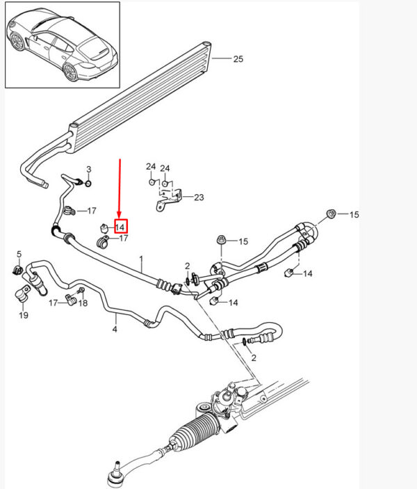 Porsche Cayenne 92a Steering Pressure Hose Buffer 95534363810 NEW ORIGINAL - Image 5