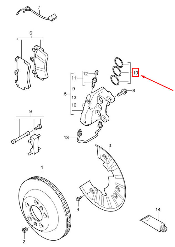 Porsche Cayenne 9pa Front Caliper Conversion Kit 95535191550 NEW