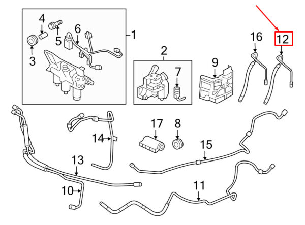 Porsche Cayenne 92A Rear Air Suspension Pressure Line 95535912302 NEW