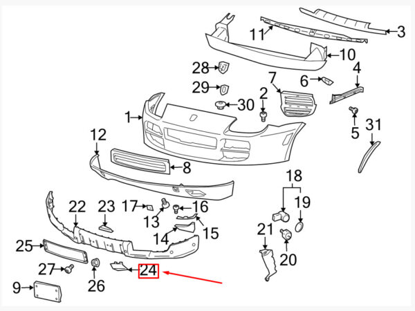 Porsche Cayenne 9pa towing hook cap front left 95550515503B41 NEW original