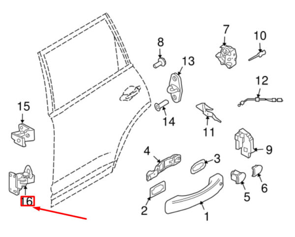 Porsche Cayenne 9pa door hinge front left bottom 95553341101 NEW ORIGINAL - Image 2