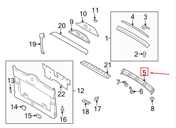 Porsche 9pa rear bumper lower support 95555843039B9 NEW - Image 5