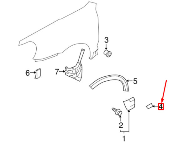 Porsche Cayenne 9pa fender cover right 955559458014W9 NEW ORIGINAL