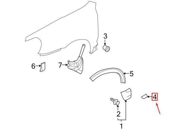 Porsche Cayenne 9pa Front Right Fender Bar 9555559458024W9 NEW REAL