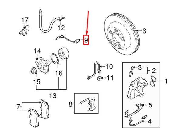 Porsche Cayenne 9pa Rear Brake Pad Sensor Cable 95561236570 NEW ORIGINAL - Image 5
