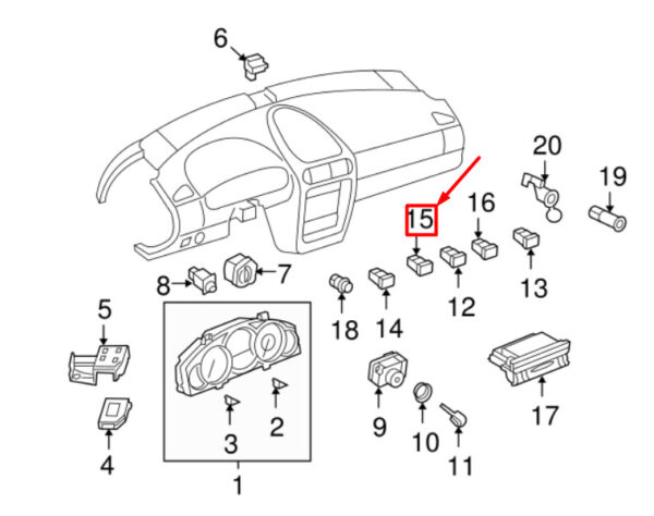 Porsche Cayenne 9pa Traction Control PSM Switch 955613153006N3 NEW ORIGINAL - Image 5