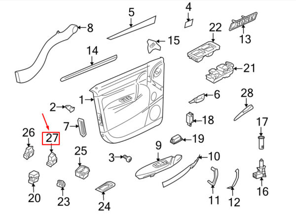 Porsche Cayenne 9pa Flap Switch 955613158006N3 NEW GENUINE