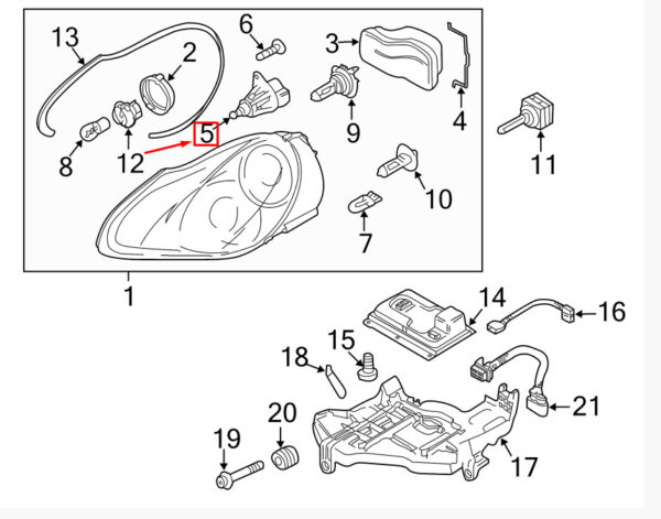 Porsche Cayenne 9pa Headlight Range Regulation 95562420910 NEW ORIGINAL - Image 2