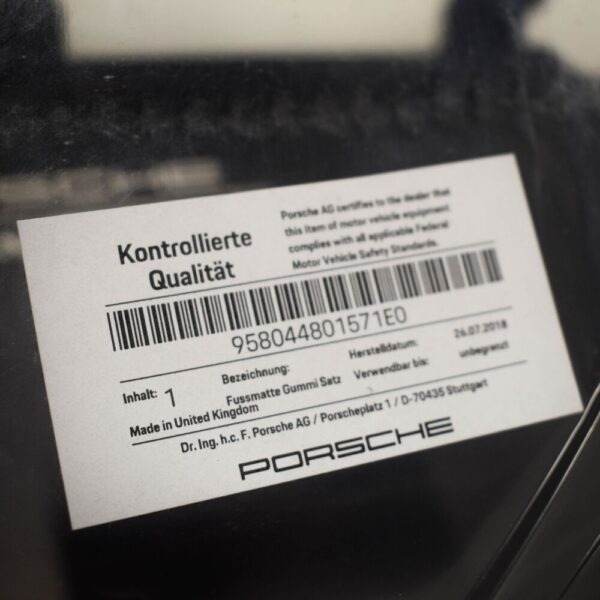 Porsche Cayenne 92a All Weather Floor Mat Set LHD 958044801571E0 NEW GENUINE - Image 6