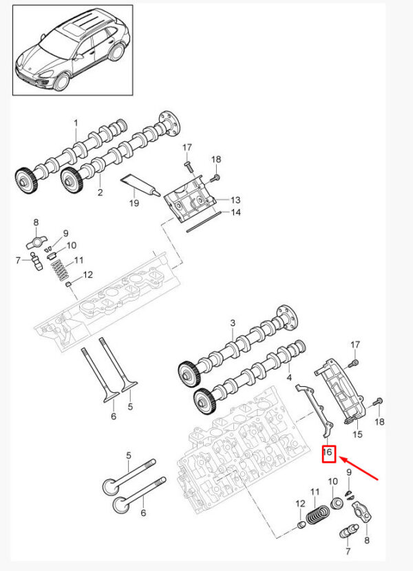 Porsche Cayenne 92a engine control lid gasket 95810559111 NEW ORIGINAL - Image 2