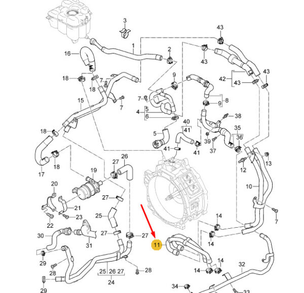 Porsche Cayenne 92a Drive Motor Inverter Coolant Line 95810607310 - Image 2