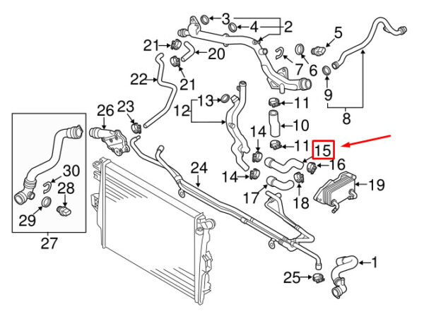 Porsche Cayenne 92A Coolant Hose 95810645900 NEW ORIGINAL