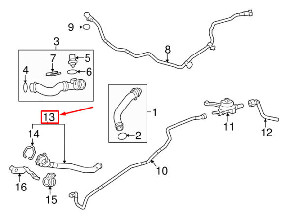 Porsche Cayenne 92A Engine Cooling Tube 95810646500 NEW ORIGINAL