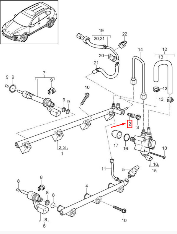 Porsche Cayenne 9pa Fuel Pressure Limiting Valve 95811021700 NEW REAL