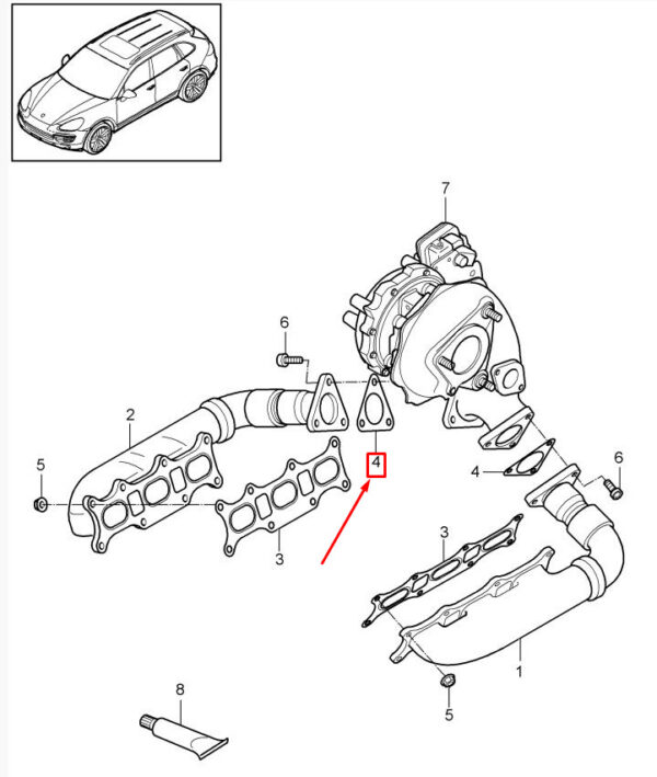 Porsche Cayenne 92A exhaust manifold gasket 95811111330 NEW ORIGINAL - Image 3