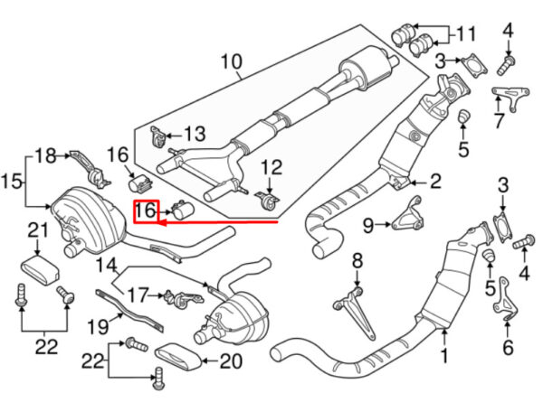 Porsche Macan 95b muffler clamp 95811122020 NEW ORIGINAL