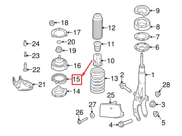 Porsche Cayenne 92A front upper screw spring washer 95834352400 new - Image 2