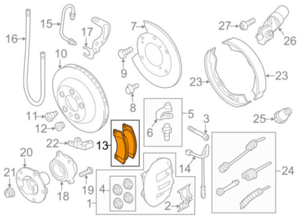 Porsche Cayenne 92a Rear Brake Pading Set 95835293980 NEW GENUINE - Image 2