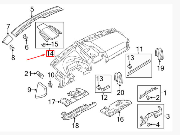 Porsche Cayenne 92A dashboard top front center 998552189013T0 - Image 6