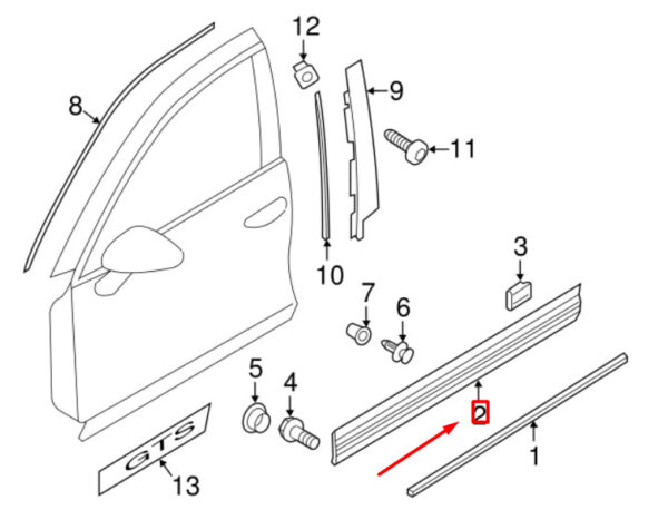 Porsche Cayenne 92A door strip front left bottom 99855978713G2X NEW ORIGINAL - Image 6