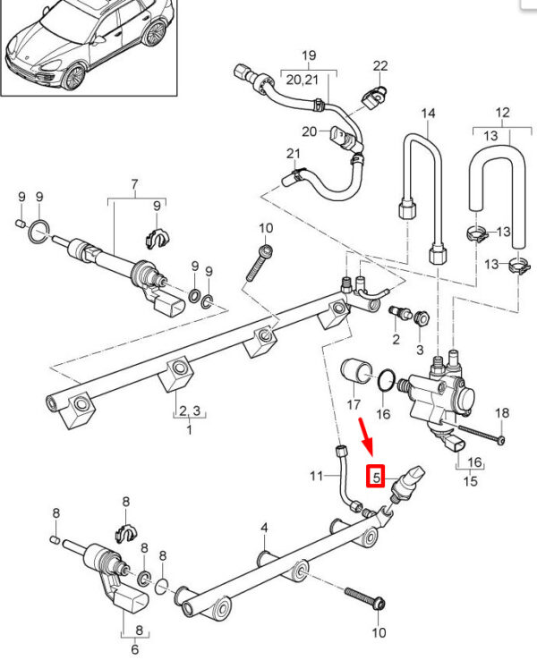 Porsche Cayenne 9pa Fuel Pressure Sensor 95860623020 NEW ORIGINAL - Image 3