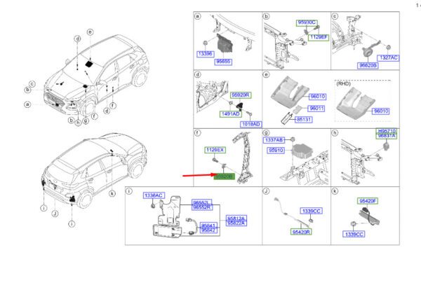95920J9000 Hyundai Kona MK1 side impact sensor 95920J9000