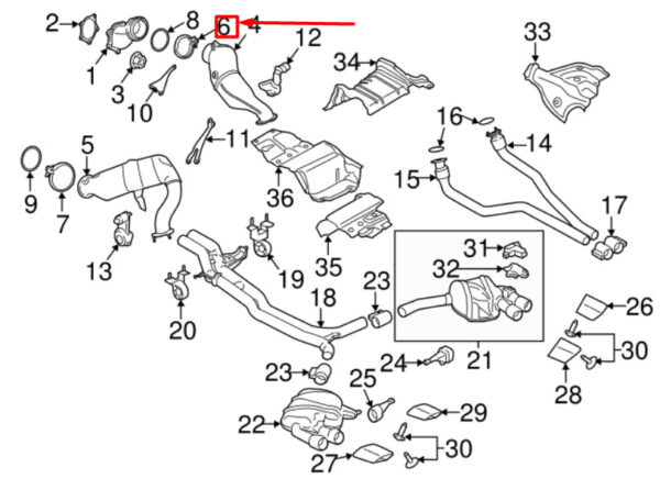 Porsche Macan 95b catalyst clamp 95B253725B NEW ORIGINAL - Image 5