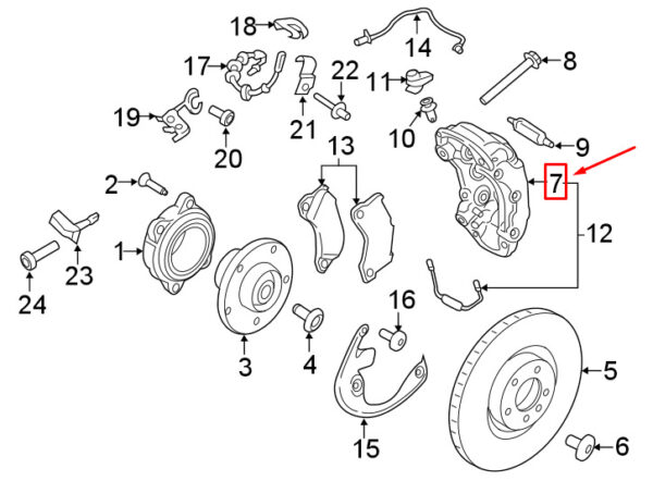 Porsche Macan 95b Front Right Brake Saddle 95B615124F NEW REAL - Image 5