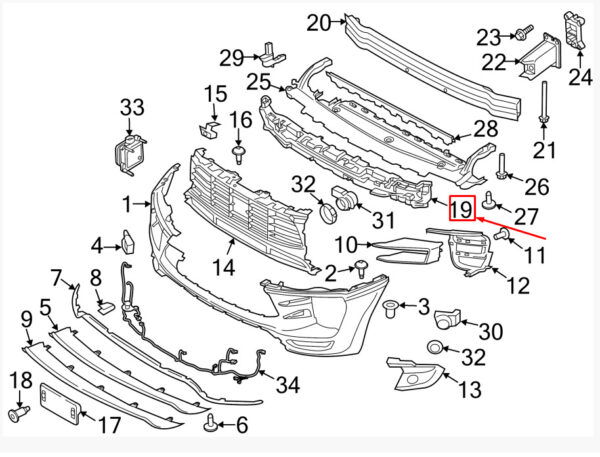 Porsche Macan 95b Plastic Foam Strips Front 95B807550C NEW ORIGINAL