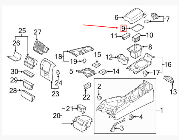 Porsche Macan 95b Front Console Mat 95B863301D NEW ORIGINAL - Image 3