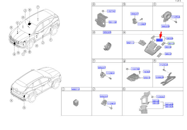 96001A2000 Hyundai Tucson NX4 MK4 Silicone Pad for Rain Sensor 96001A2000