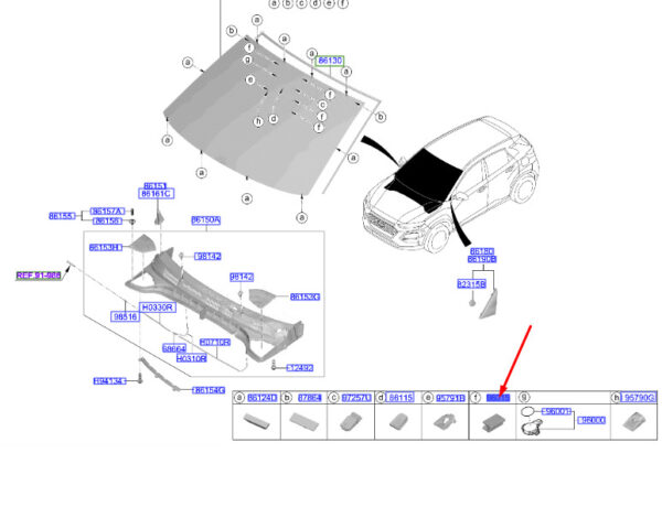 96031J5000 Hyundai Kona MK1 Rain Sensor Cover Mount 96031J5000