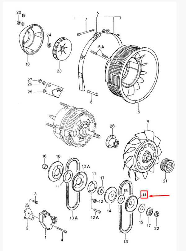 Porsche Carrera 911 993 V-belt Half Roller 96410626731 NEW ORIGINAL