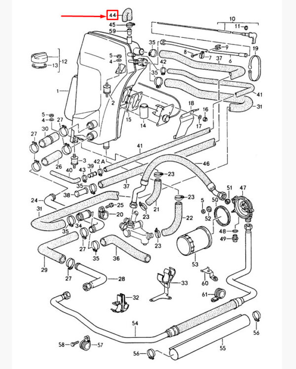 Porsche 911 993 Carrera oil tank ventilation hose 96420717700