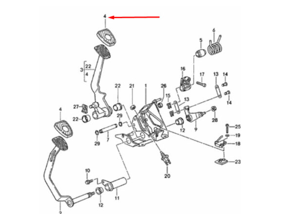 PORSCHE 911 964 Clutch or Brake Rubber Pad RHD 964432321001 NEW GENUINE - Image 2