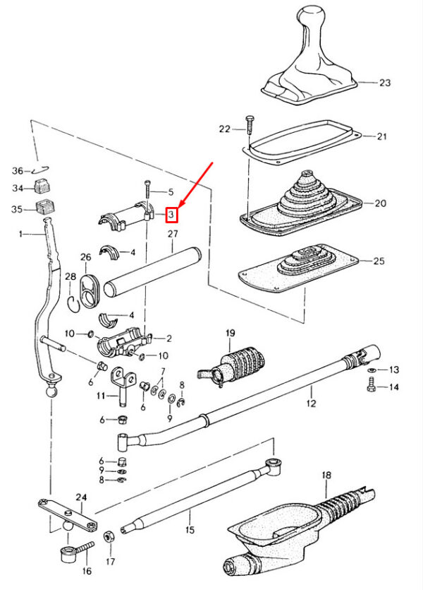 Porsche Carrera 911 993 Upper Half Shift Guide Piece 96442410305 NEW - Image 3