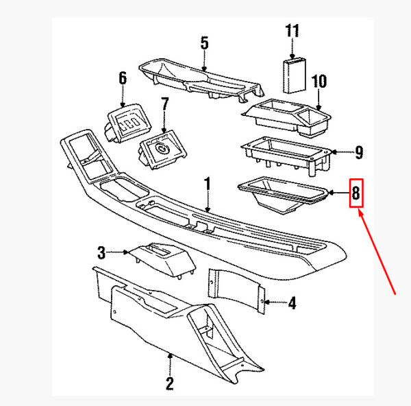 Porsche 911 964 Carrera center console storage compartment insert 964552159001DB NEW