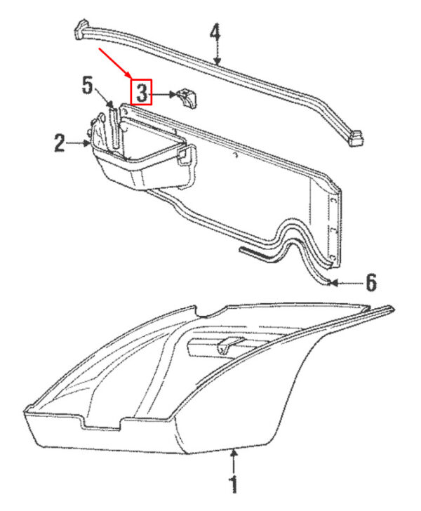 Porsche Carrera 911 993 trunk carpet mount 96462403300