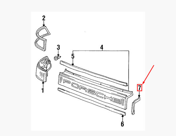 Porsche 911 964 gasket for rear left taillight 96463191100 NEW ORIGINAL - Image 5
