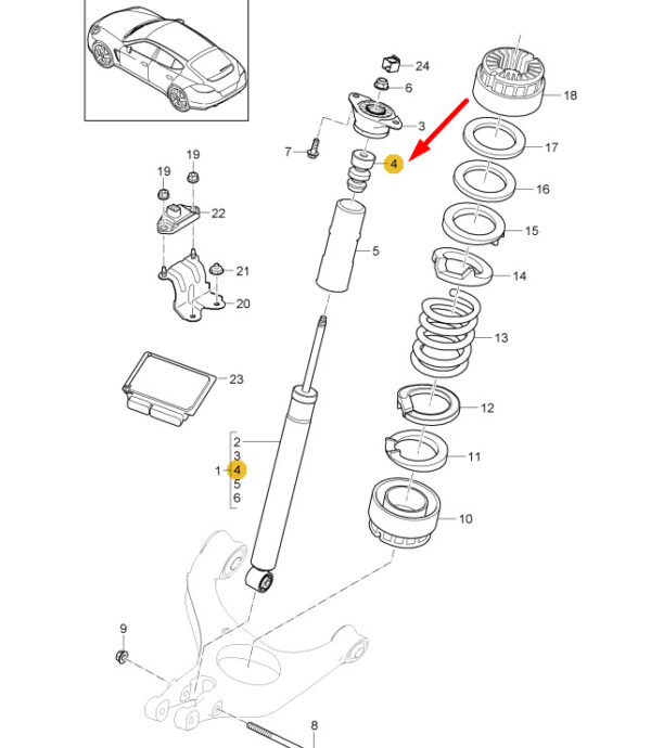 Porsche Panamera 970 Shock Absorber Stop Buffer 97033310506 NEW ORIGINAL