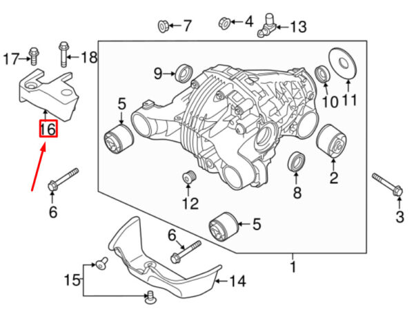 Porsche Panamera 970 Vibration Damper Rear Axle Differential 97035034311 NEW