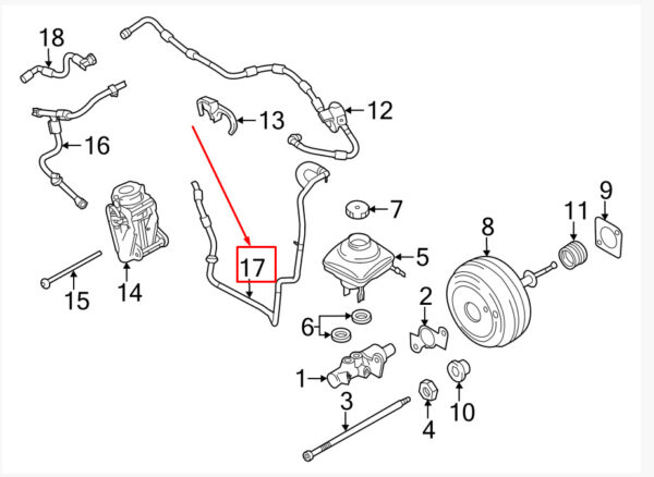 Porsche Panamera 970 Brake Vacuum Hose Line 97035557123 NEW Original