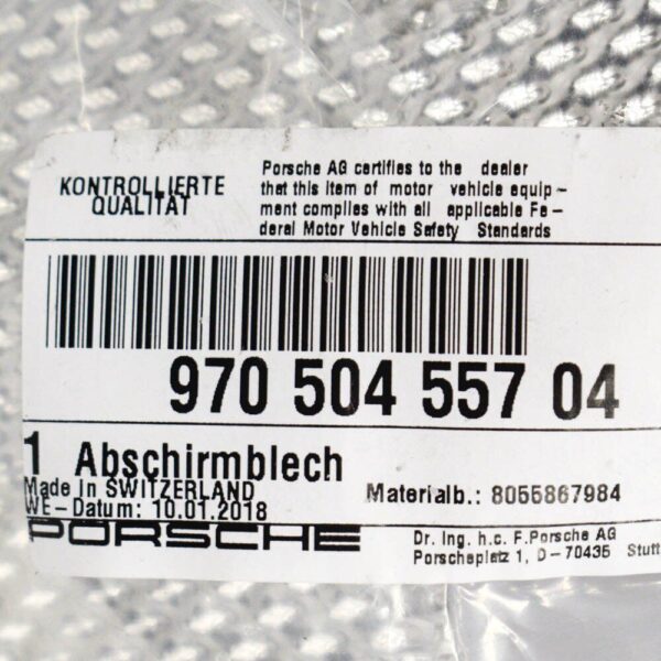 Porsche Panamera 970 rear muffler heat shield 97050455704 NEW REAL - Image 3