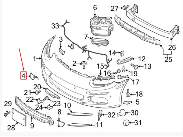 Porsche Panamera 970 towing eye cap front 97050570301G2X NEW ORIGINAL