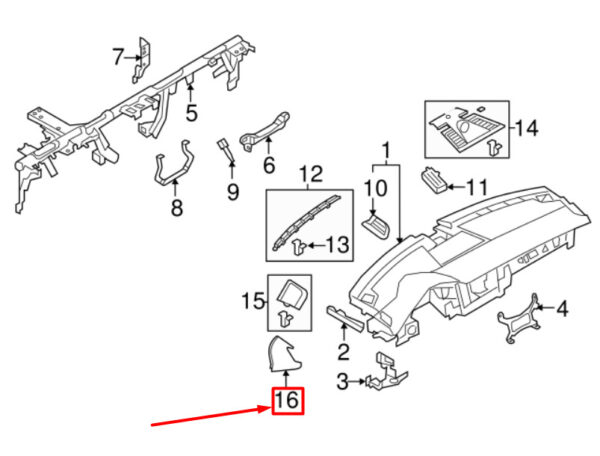 Porsche Panamera 970 dashboard bezel right 970552406006W0 part - Image 3