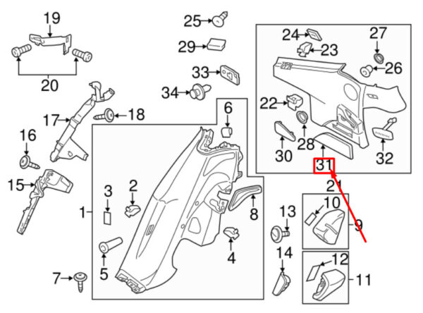 Porsche Panamera 970 interior trim rear left 9705583007N0 NEW ORIGINAL - Image 5